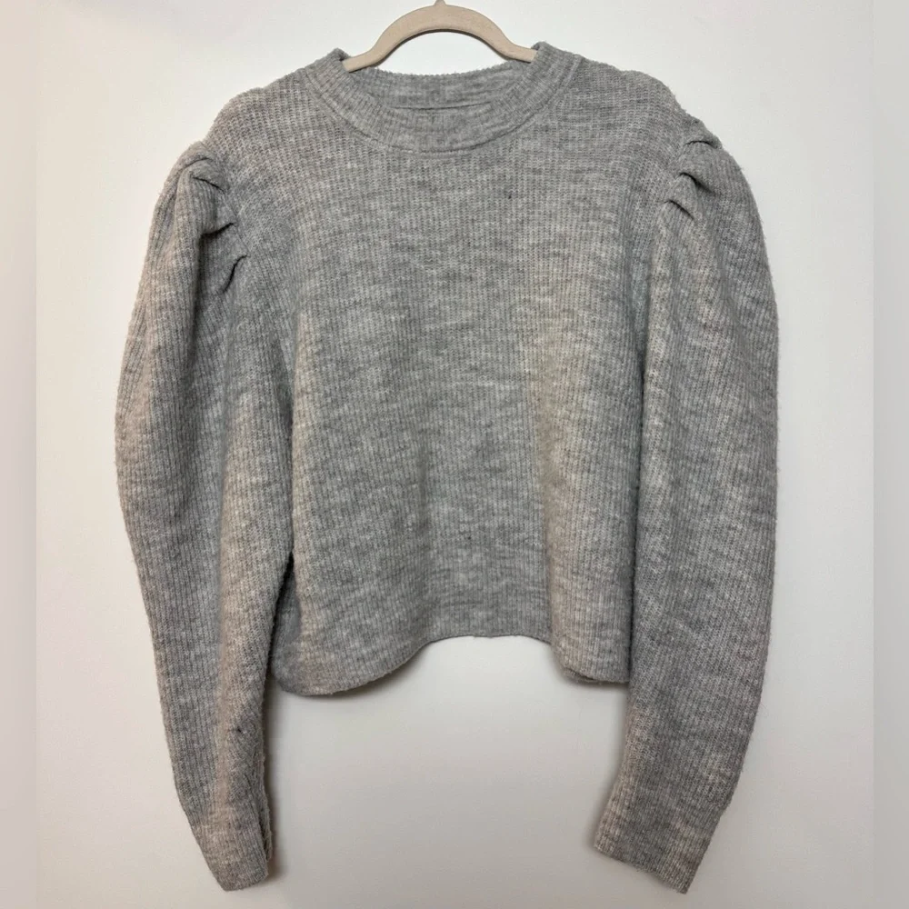 Puff Sleeve Grey Sweater - Picture 3 of 5